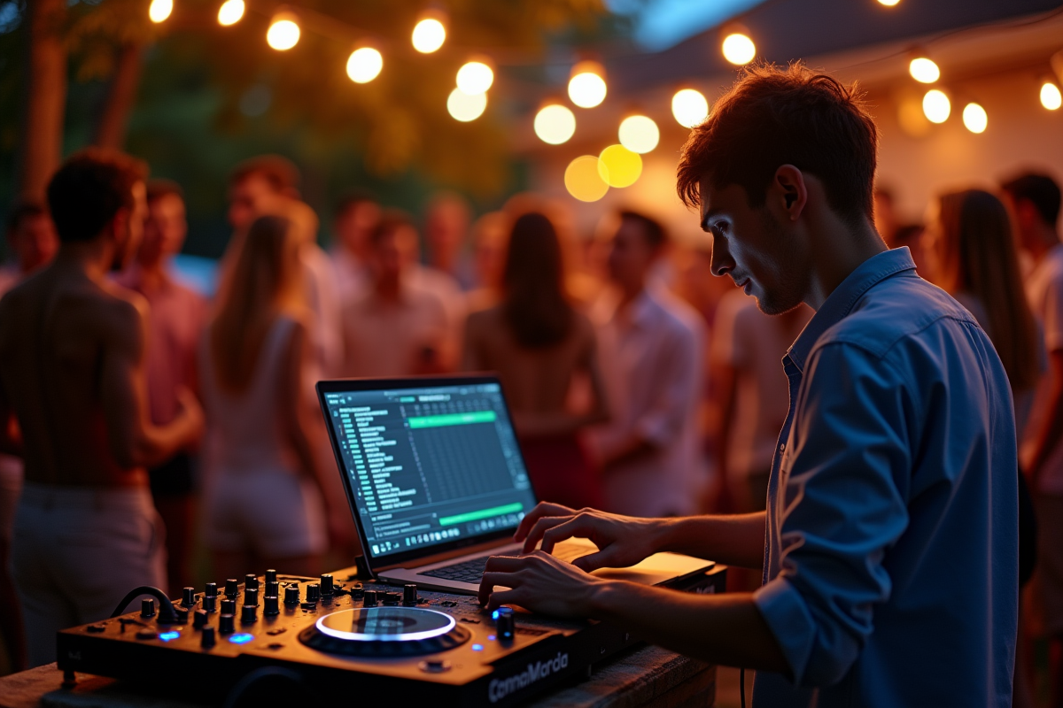 DJ ajustant une playlist lors d