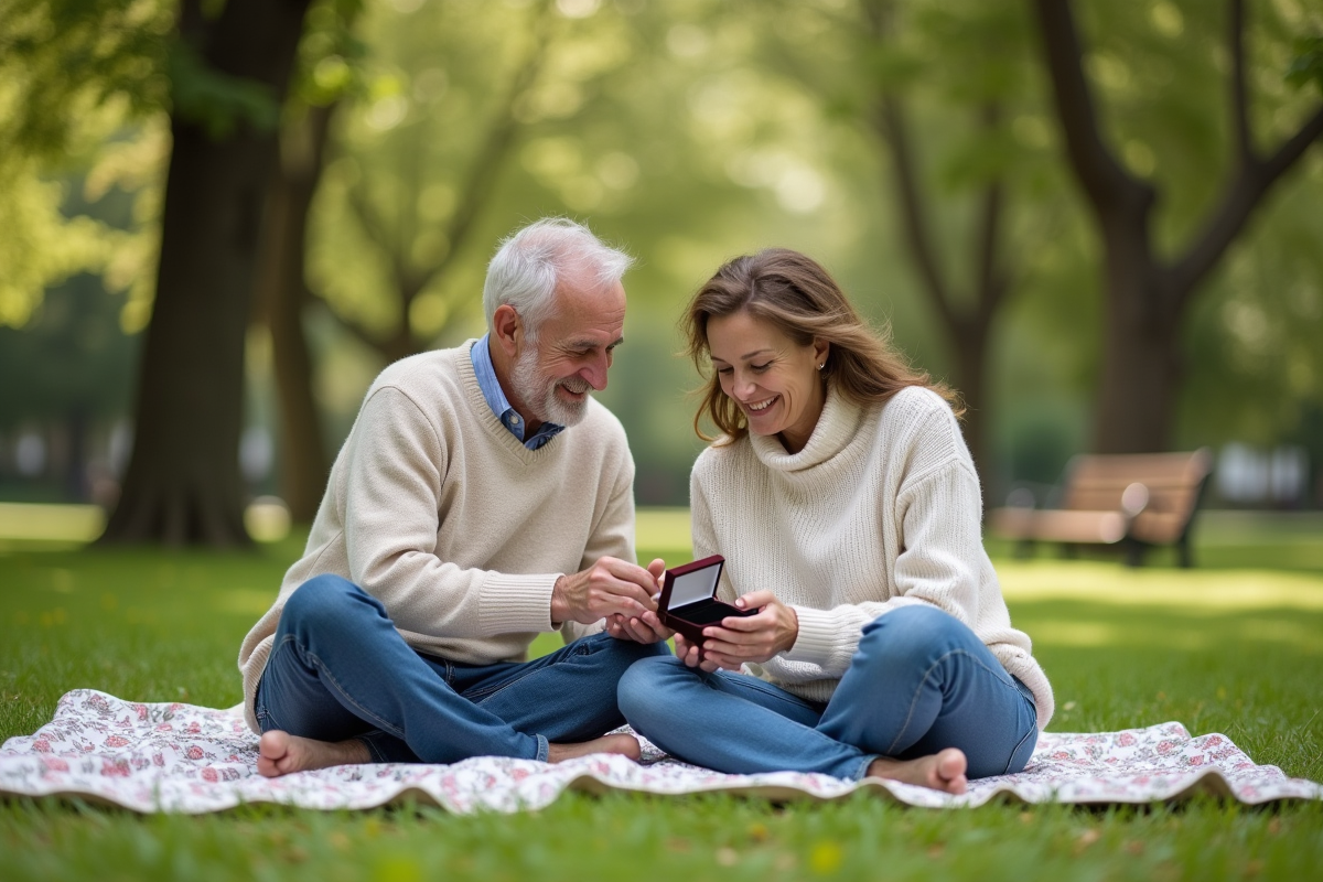 Couple célébrant leur anniversaire lors d