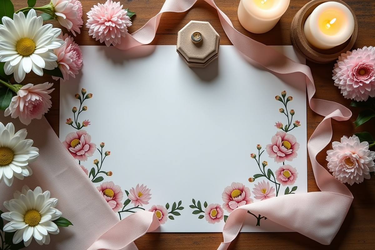 Idées de décoration mariage sur une table en bois rustique