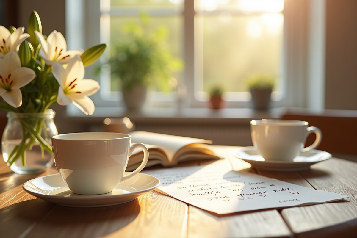 Petit déjeuner avec lettre d