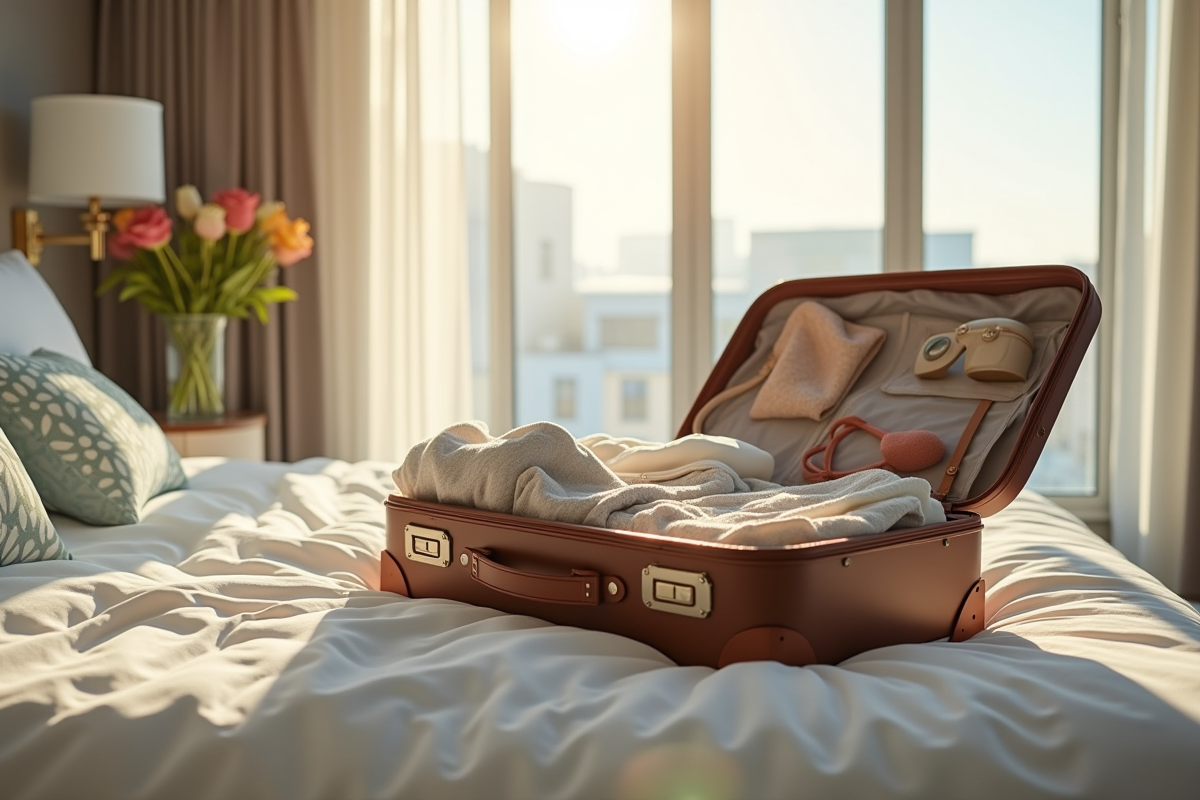 Valises ouvertes avec vêtements d
